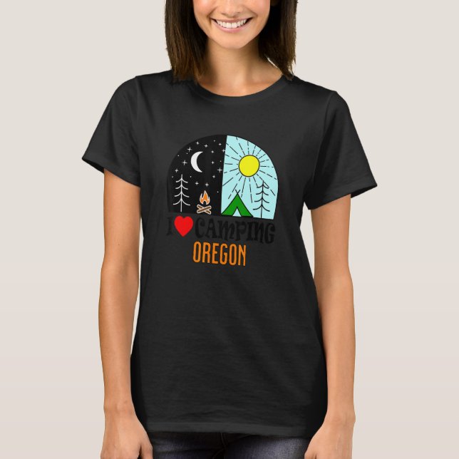 Camiseta Amo Camping Oregon America Naturaleza al aire libr (Anverso)