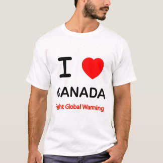 Camiseta Amo Canadá. Luchar contra el calentamiento global.