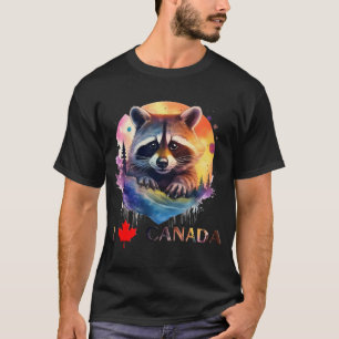 Camiseta Amo Canadá, mapache,