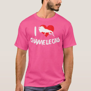 Camiseta Amo Chameleons Mascota del Corazón Lizard Reptile