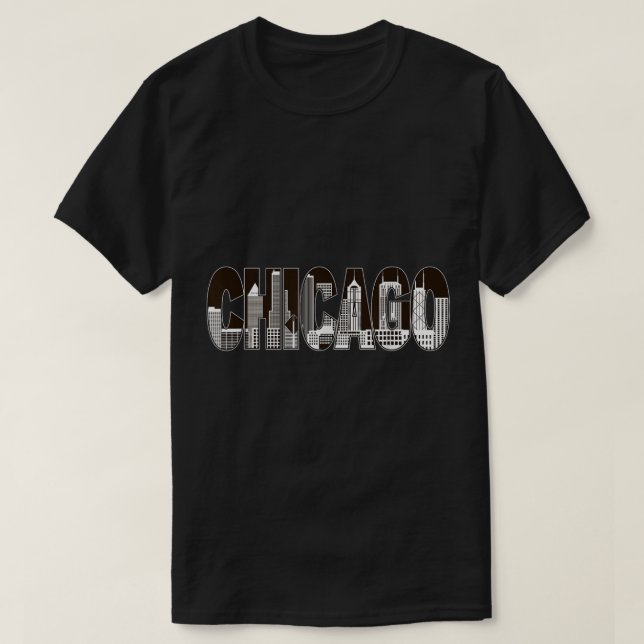 Camiseta Amo Chicago Skyline (Diseño del anverso)