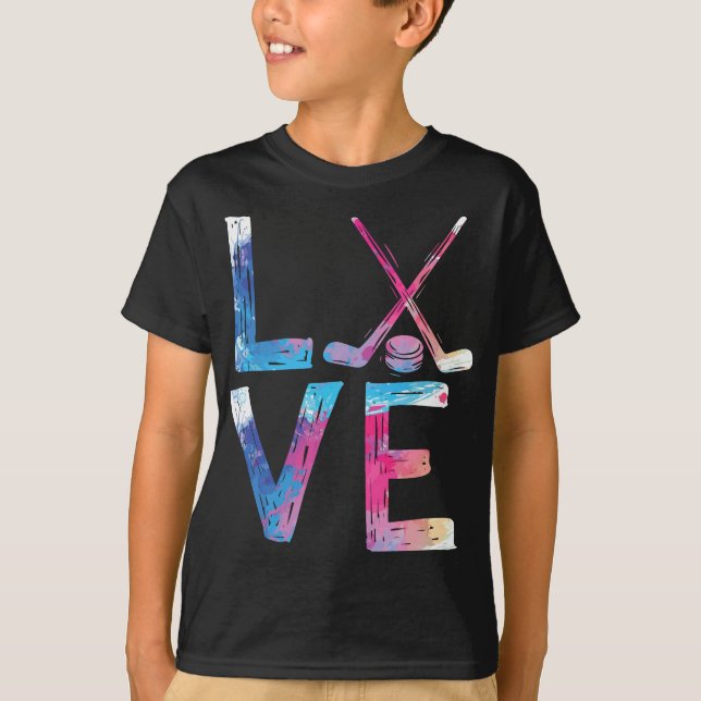 Camiseta Amo Chicas de hockey sobre hielo Regalos de hockey (Anverso)