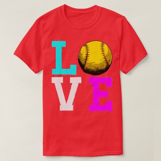 Camiseta Amo Chicas de Softbol Amo al entrenador de Softbal (Diseño del anverso)