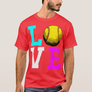 Camiseta Amo Chicas de Softbol Amo al entrenador de Softbal