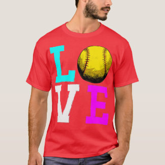 Camiseta Amo Chicas de Softbol Amo al entrenador de Softbal