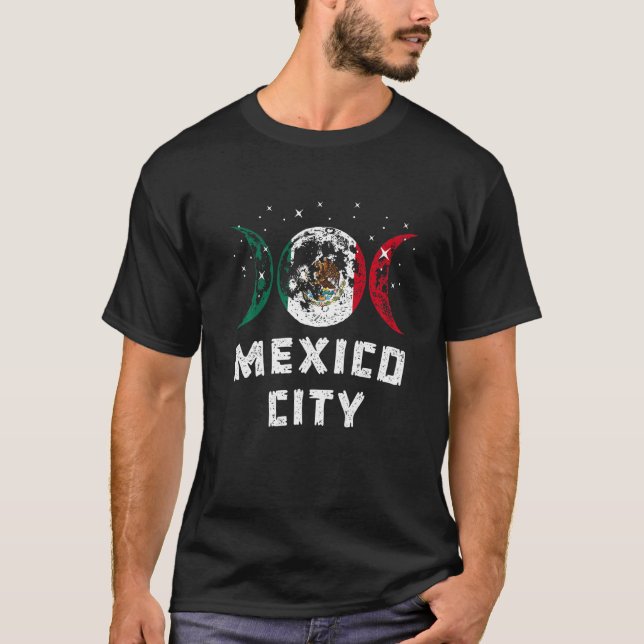 Camiseta Amo Ciudad de México Vacaciones Bandera de México  (Anverso)