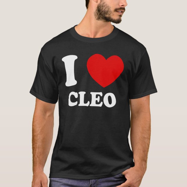 Camiseta Amo Cleo, Corazón Cleo Funny Cleo (Anverso)