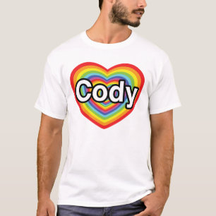 Camiseta Amo Cody: corazón del arco iris