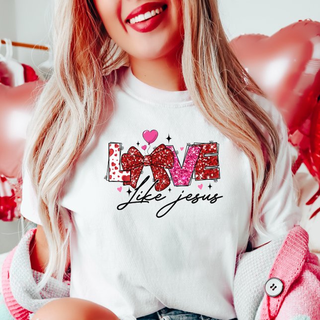 Camiseta AMO Como Jesús, Purpurina DIOS (Subido por el creador)