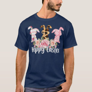 Camiseta Amo conejito de piel leopardo conejo de la flor ro