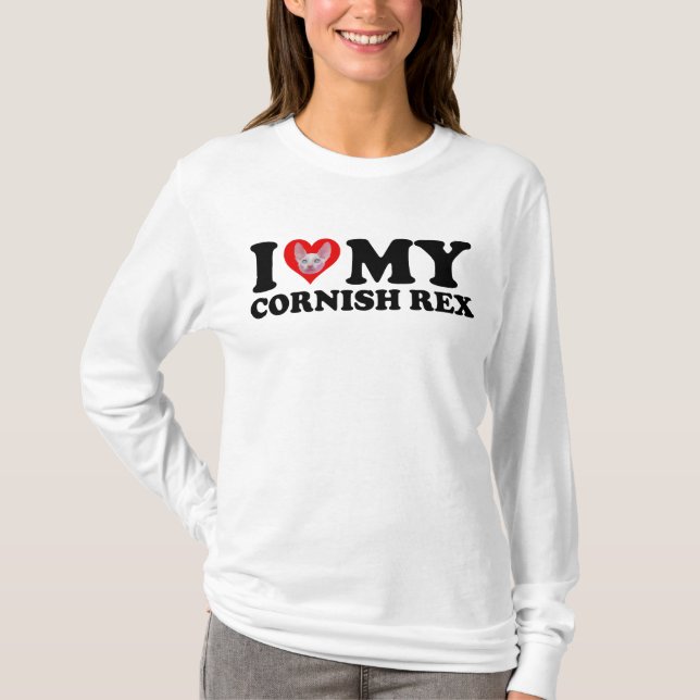Camiseta Amo (Corazón) a mi Cornish Rex (Anverso)