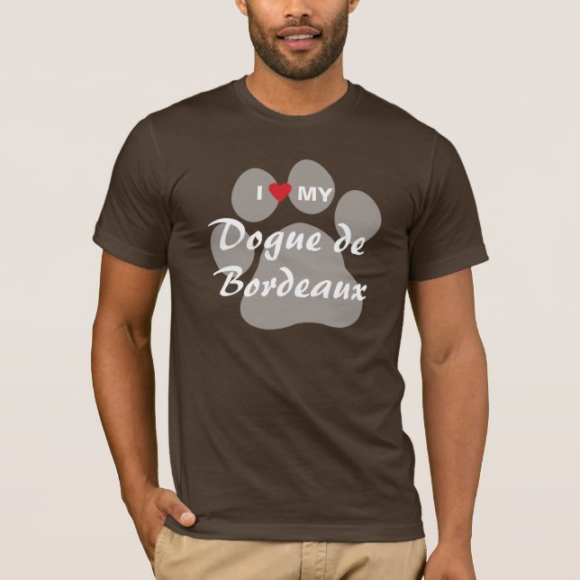 Camiseta Amo (corazón) a mi Dogue de Bordeaux (Anverso)