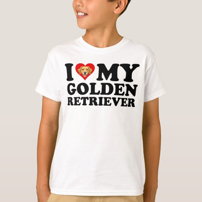 Camiseta Amo (Corazón) a mi Golden Retriever (Anverso)