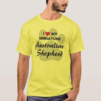 Camiseta Amo (corazón) a mi pastor australiano miniatura