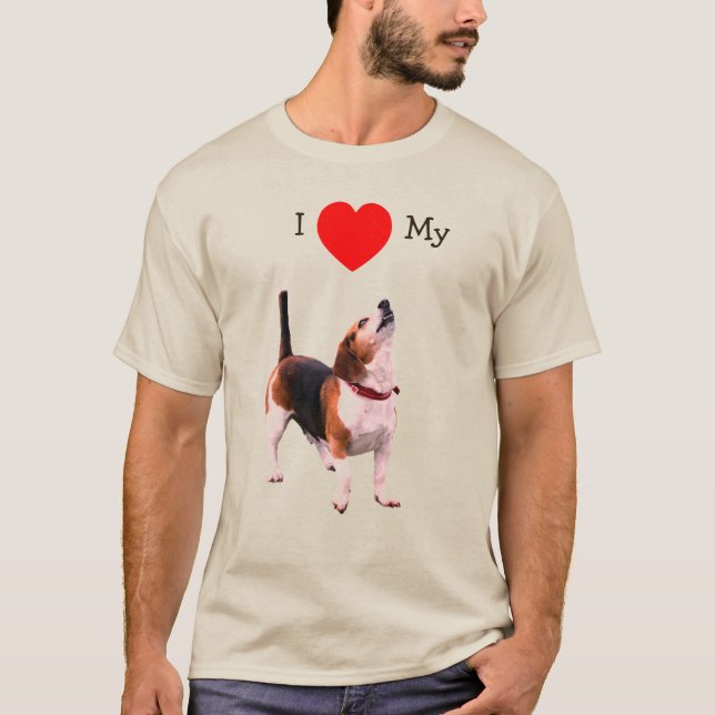 Camiseta Amo corazón a mi perro Beagle (Anverso)