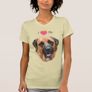 Camiseta Amo corazón a mi perro Mastiff