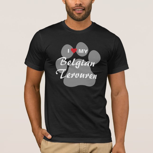Camiseta Amo (corazón) a mi Tervuren belga (Anverso)
