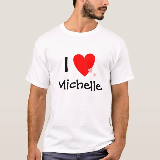 Camiseta Amo (corazón) a Michelle (Anverso)