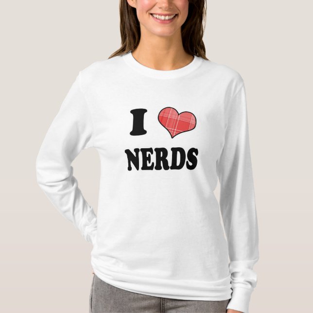 Camiseta Amo (Corazón de Cuadros) Nerds (Anverso)
