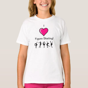 Camiseta Amo corazón del patinaje artístico y diseño