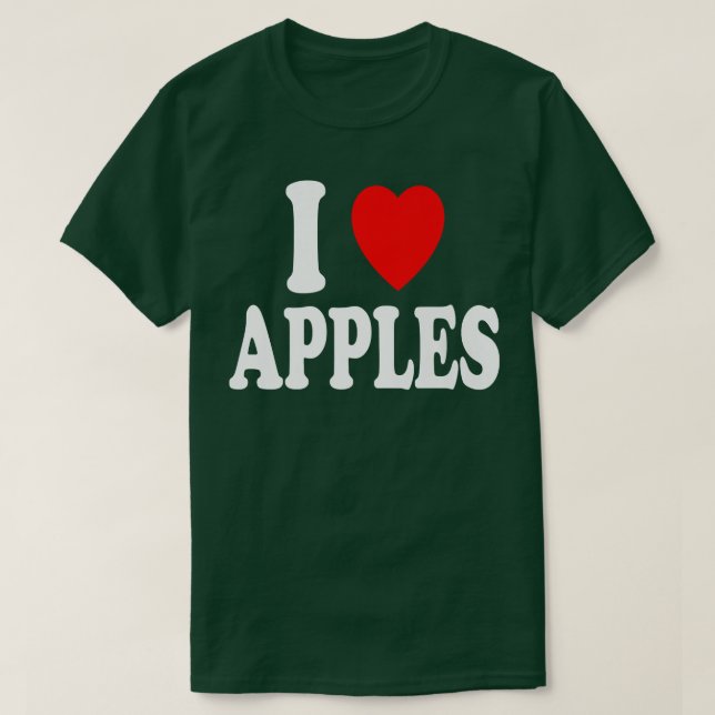 Camiseta Amo (Corazón) Manzanas Fruta Caída Otoño Recogida (Diseño del anverso)