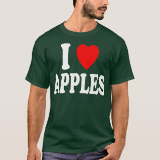 Camiseta Amo (Corazón) Manzanas Fruta Caída Otoño Recogida