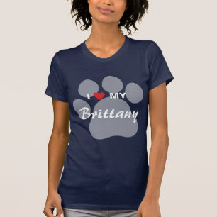 Camiseta Amo (corazón) mi Bretaña Pawprint