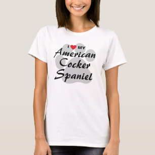 Camiseta Amo (corazón) mi cocker spaniel americano