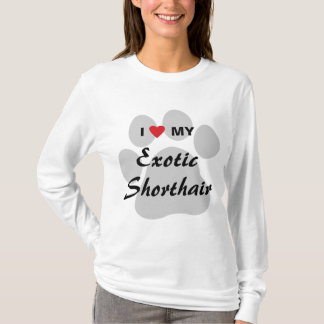 Camiseta Amo (corazón) mi diseño exótico de Shorthair