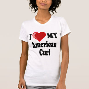 Camiseta Amo (corazón) mi gato americano del rizo