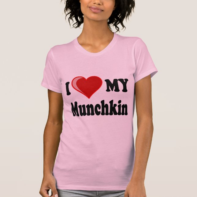 Camiseta Amo (corazón) mi gato de Munchkin (Anverso)