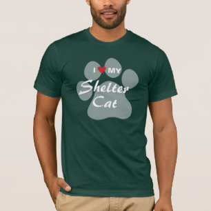 Camiseta Amo (corazón) mi gato del refugio