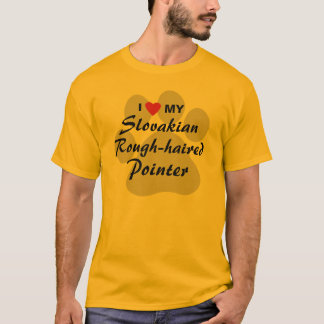 Camiseta Amo (corazón) mi indicador Áspero-haired eslovaco