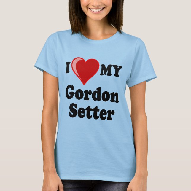 Camiseta Amo (Corazón) Mi Perro Gordon Setter (Anverso)