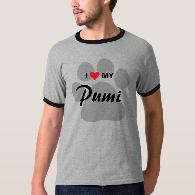 Camiseta Amo (corazón) mi Pumi (Anverso)