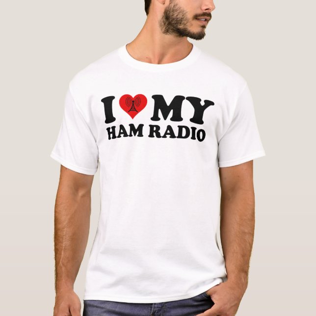 Camiseta Amo (Corazón) Mi Radio Ham (Anverso)