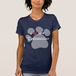 Camiseta Amo (corazón) mi Rottweiler Pawprint