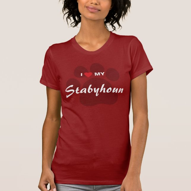 Camiseta Amo (corazón) mi Stabyhoun (Anverso)