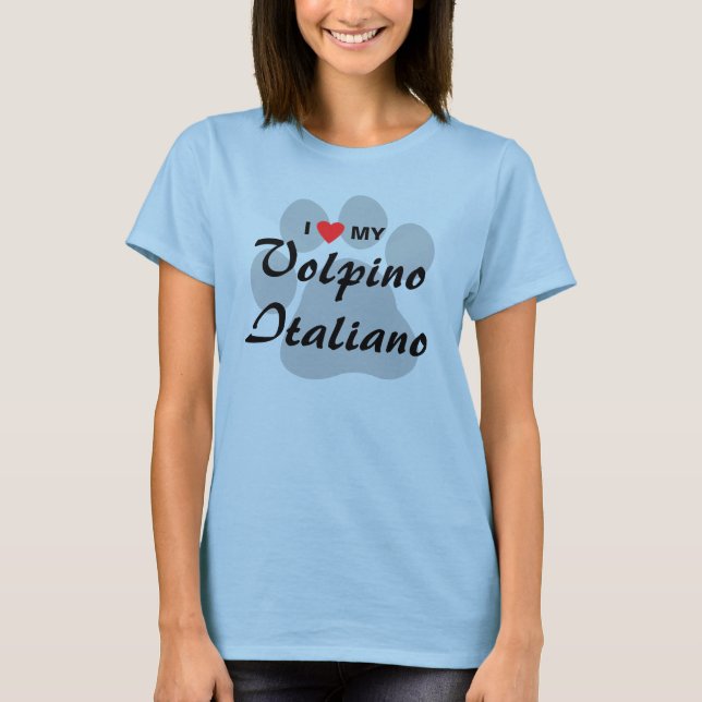 Camiseta Amo (Corazón) Mi Volpino Italiano (Anverso)