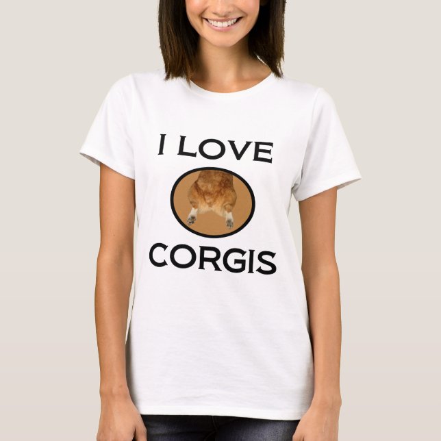 Camiseta Amo Corgis Corgi Butt (Anverso)