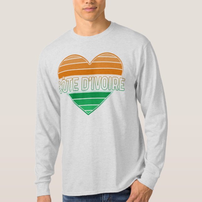 Camiseta Amo Costa de Marfil, Costa de Marfil corazón (Anverso)