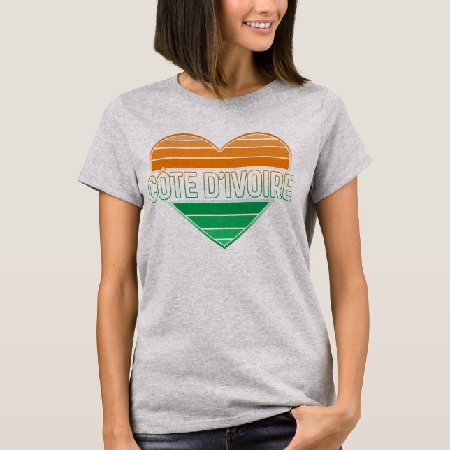 Camiseta Amo Costa de Marfil, Costa de Marfil corazón (Anverso)