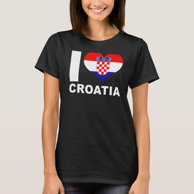 Camiseta Amo Croacia Bandera del Corazón (Anverso)