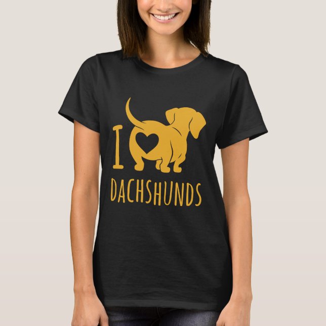 Camiseta Amo Dachshund Butt Brown (Anverso)