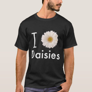 Camiseta Amo Daisies Gerber Daisy Flor Blanca