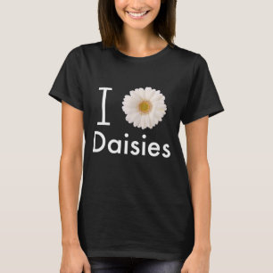 Camiseta Amo Daisies Gerber Daisy Flor Blanca