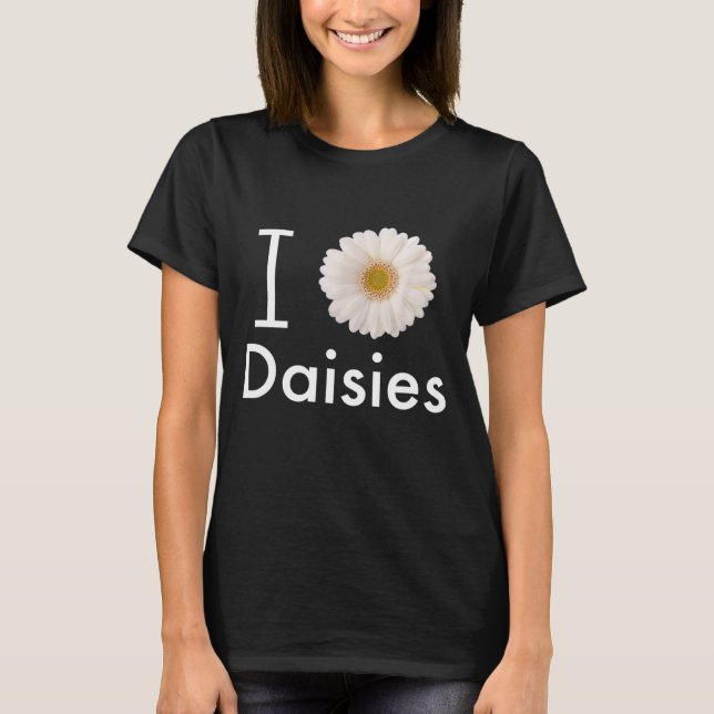 Camiseta Amo Daisies Gerber Daisy Flor Blanca (Anverso)