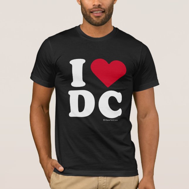 CAMISETA "AMO DC" "QUE AMO EL DISTRITO DE COLUMBIA " (Anverso)
