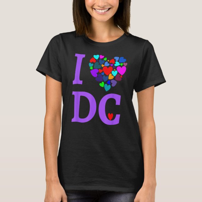 Camiseta Amo DC T Shirt Heart Design Washington D.C. Shi (Anverso)