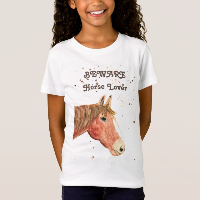 Camiseta Amo de caballo lindo acuarela animal ecuestre (Anverso)